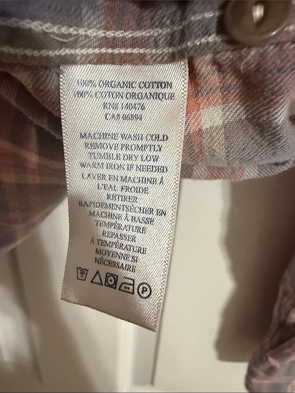 Faherty Brand Plaid Button Down Long Sleeve Shirt Blue Pink Men's Size XL - Picture 8 of 8